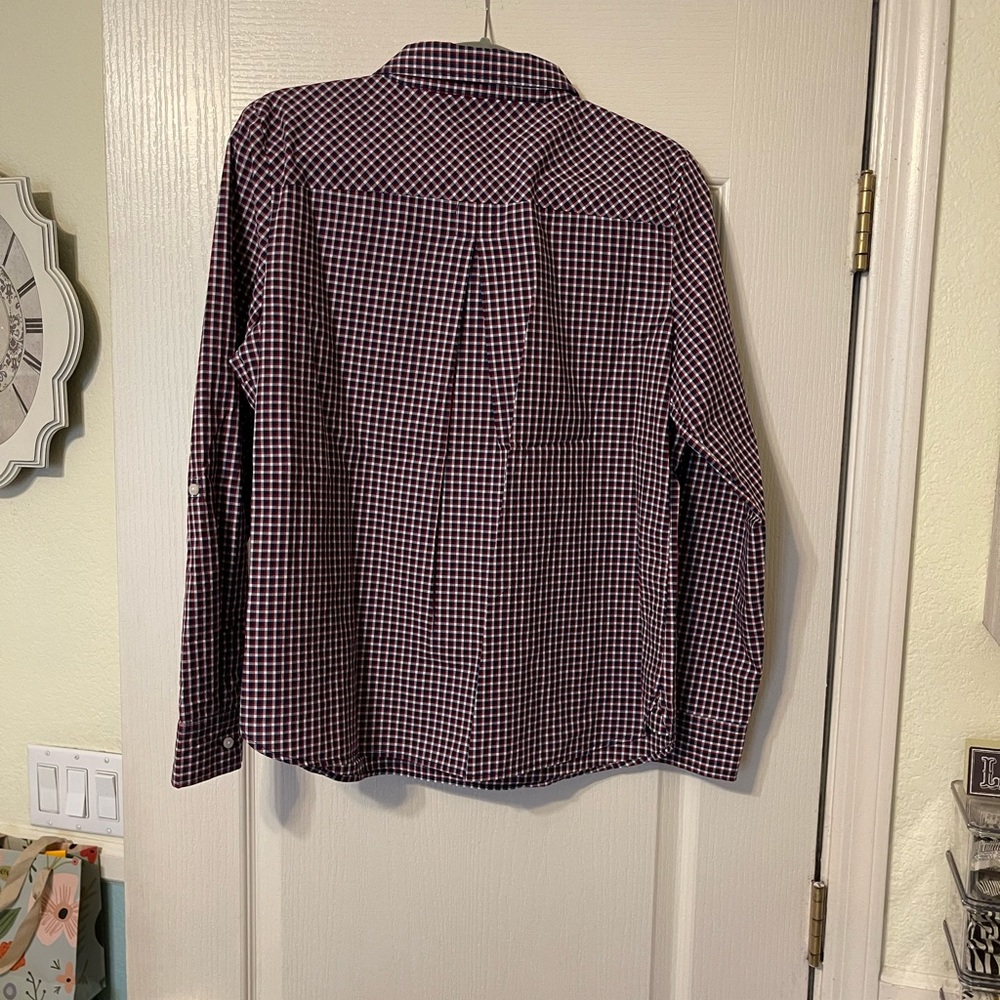 Tommy Hilfiger Woman’s Zip Up Plaid Blouse. Size Large.  NWOT - Picture 3 of 11